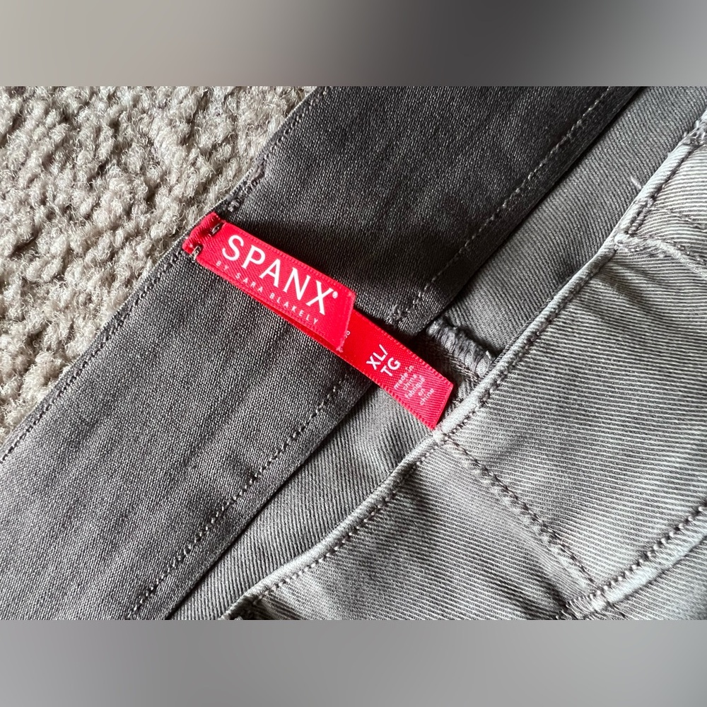 Spanx Stretch Twill Ankle Cargo Pull On Slimming Pants Sz XL in Army Green - Picture 9 of 16